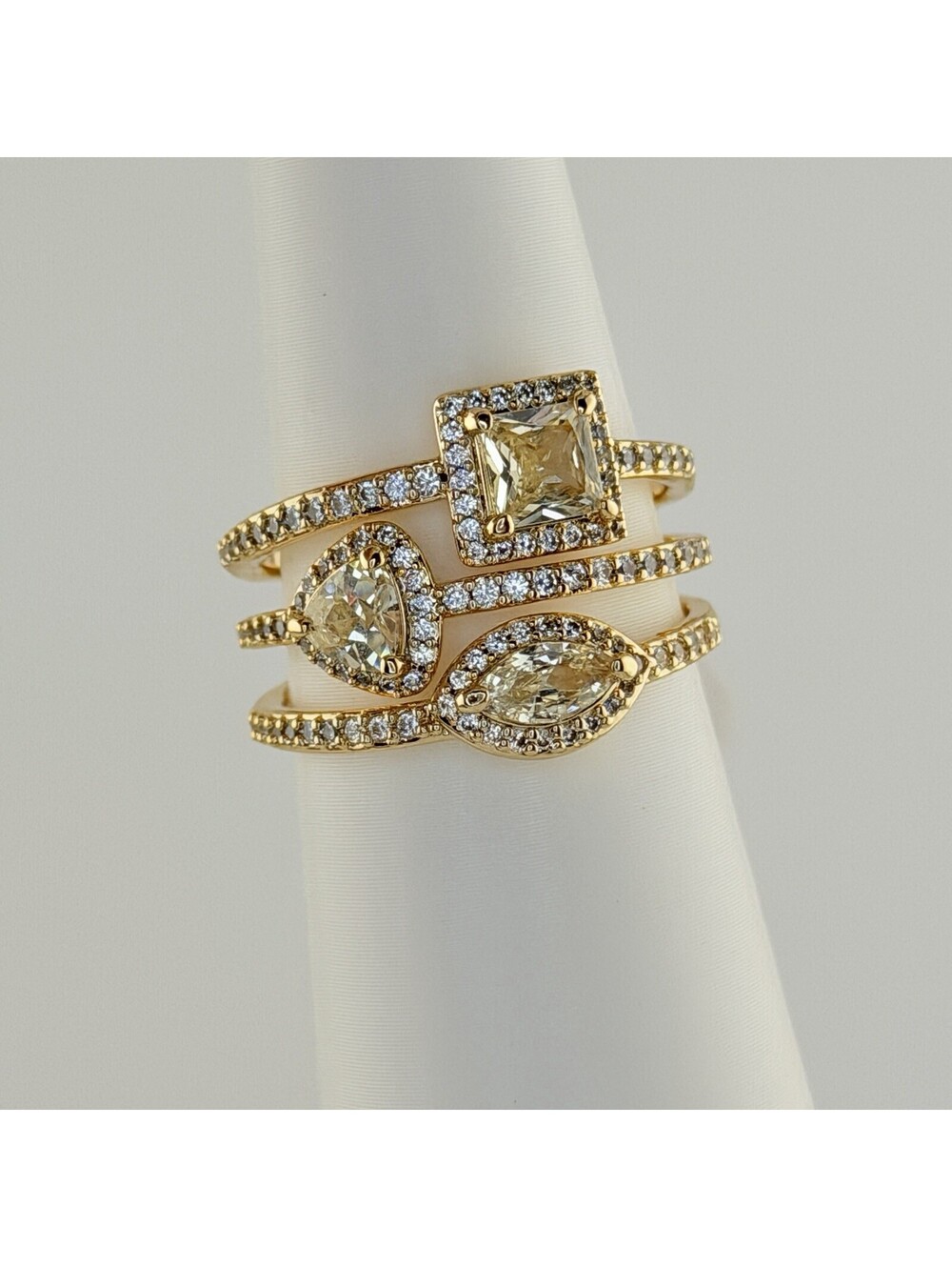 Bomb Party November Ring Sz 9 "Clarity In Chaos" Citrine on Yellow Gold